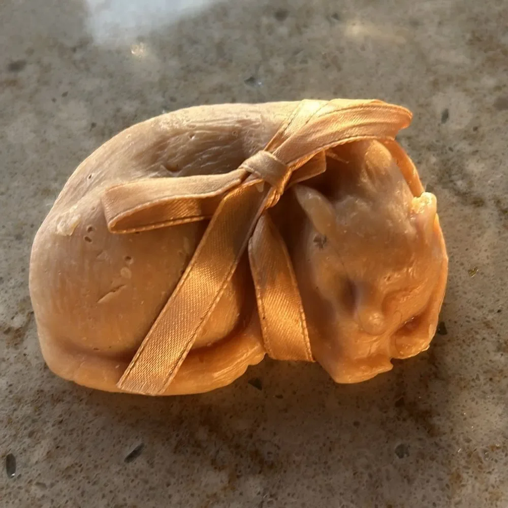 Three Hand Made Goat Milk Modled Scented Soaps- Rose Sandalwood/Vanilla Honey